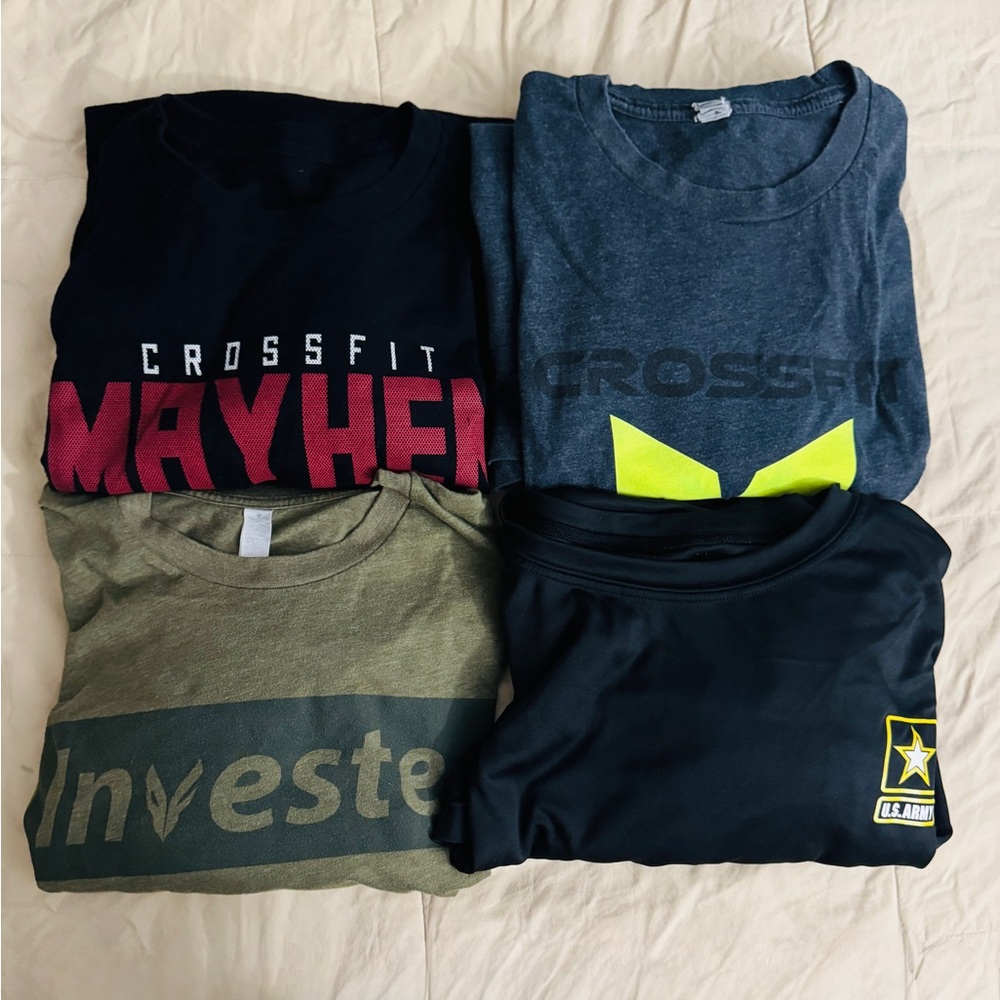 Lot of 4 CrossFit and CF adjacent T-Shirts. All 4 on $20!